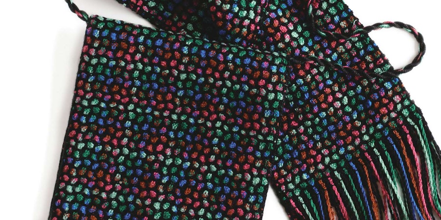 Try this deflected doubleweave fabric for a bag or scarf—or both!  Image