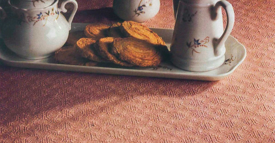 Sunday Tea: Rose-Beige Tablecloth by E. E. Gilmore Image
