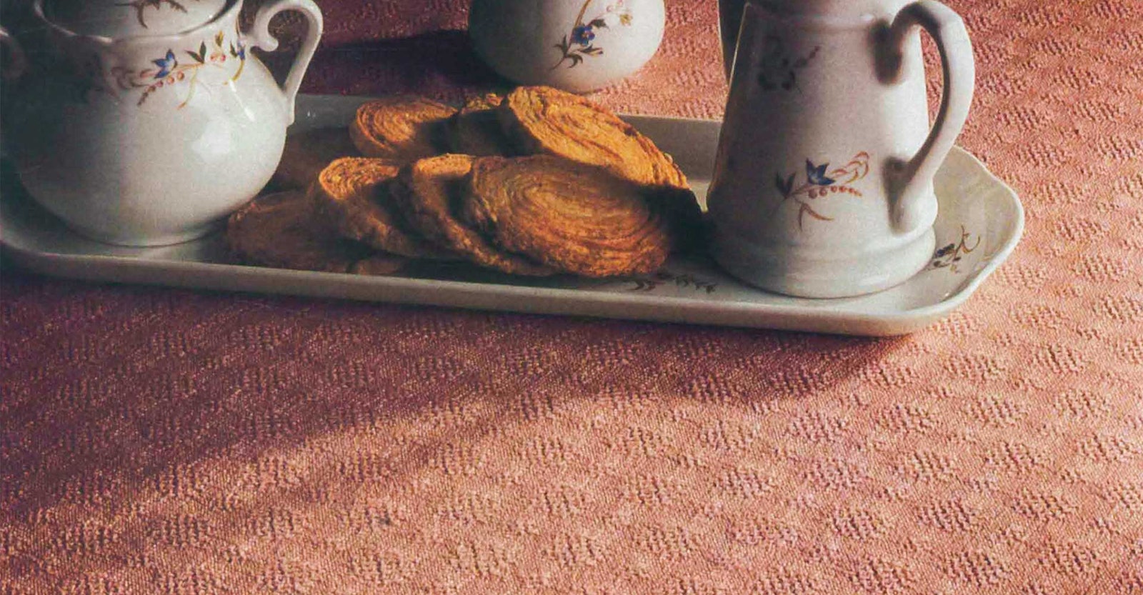 Sunday Tea: Rose-Beige Tablecloth by E. E. Gilmore Primary Image