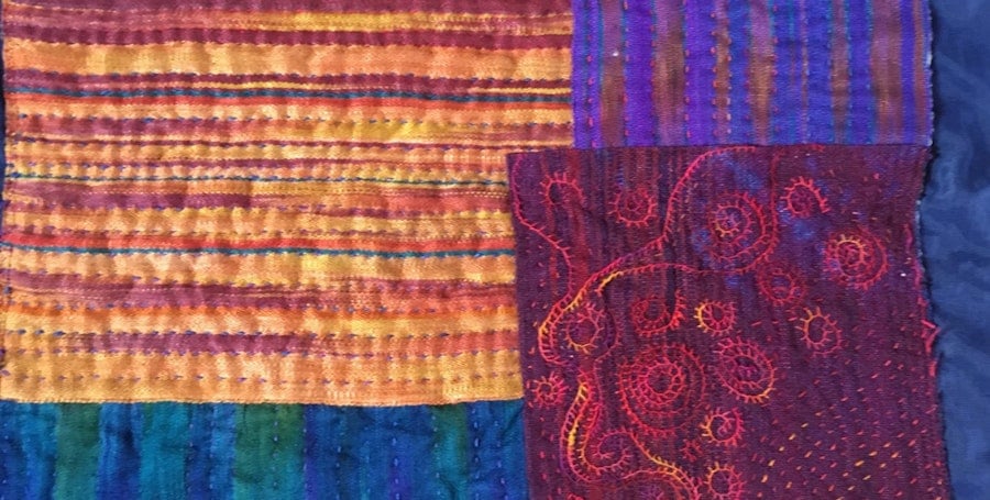 Use Your Thrums and Weftovers: Stitching Image